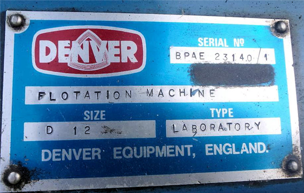 Denver Model D12 Laboratory Flotation Machine With 1/4 Hp (0.18 Kw) Motor)